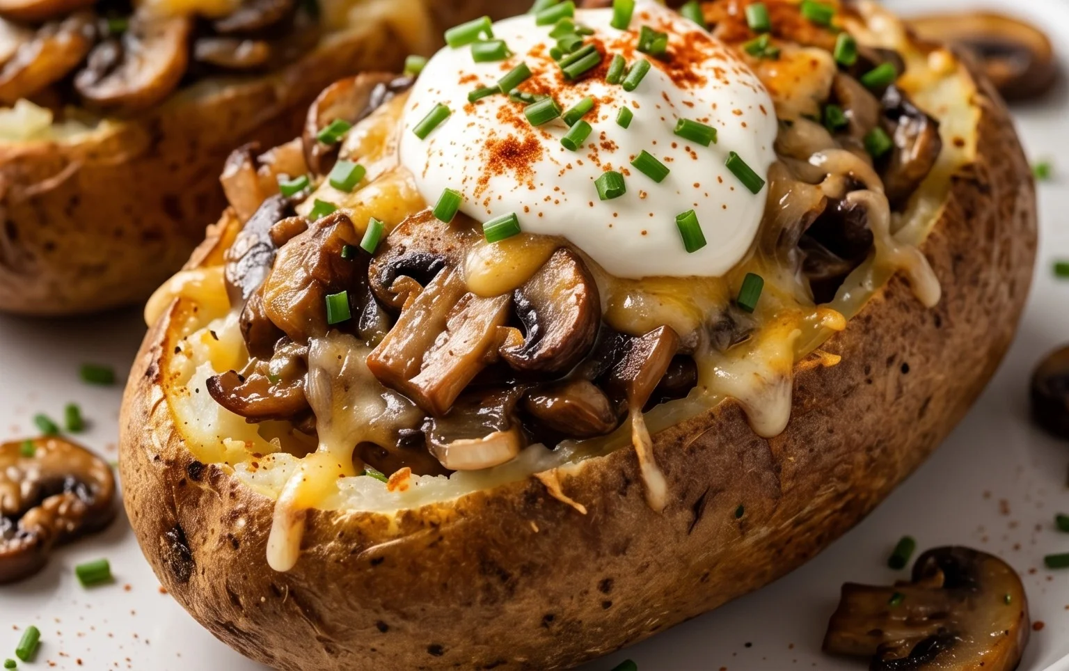 The Ultimate Stuffed Baked Potatoes with Mushrooms