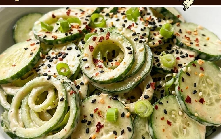 Creamy Asian Cucumber Salad Bowl