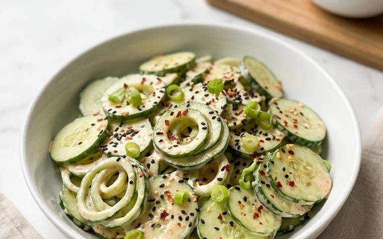 Creamy Asian Cucumber Salad Bowl