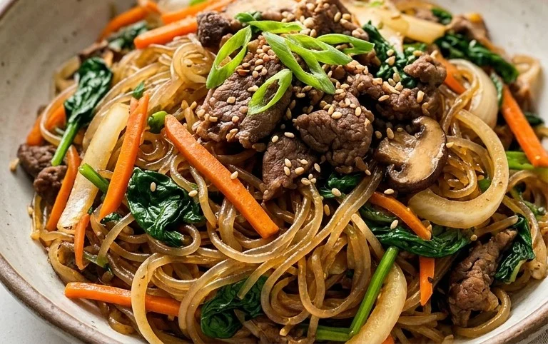 Japchae (Korean Glass Noodle Stir Fry)
