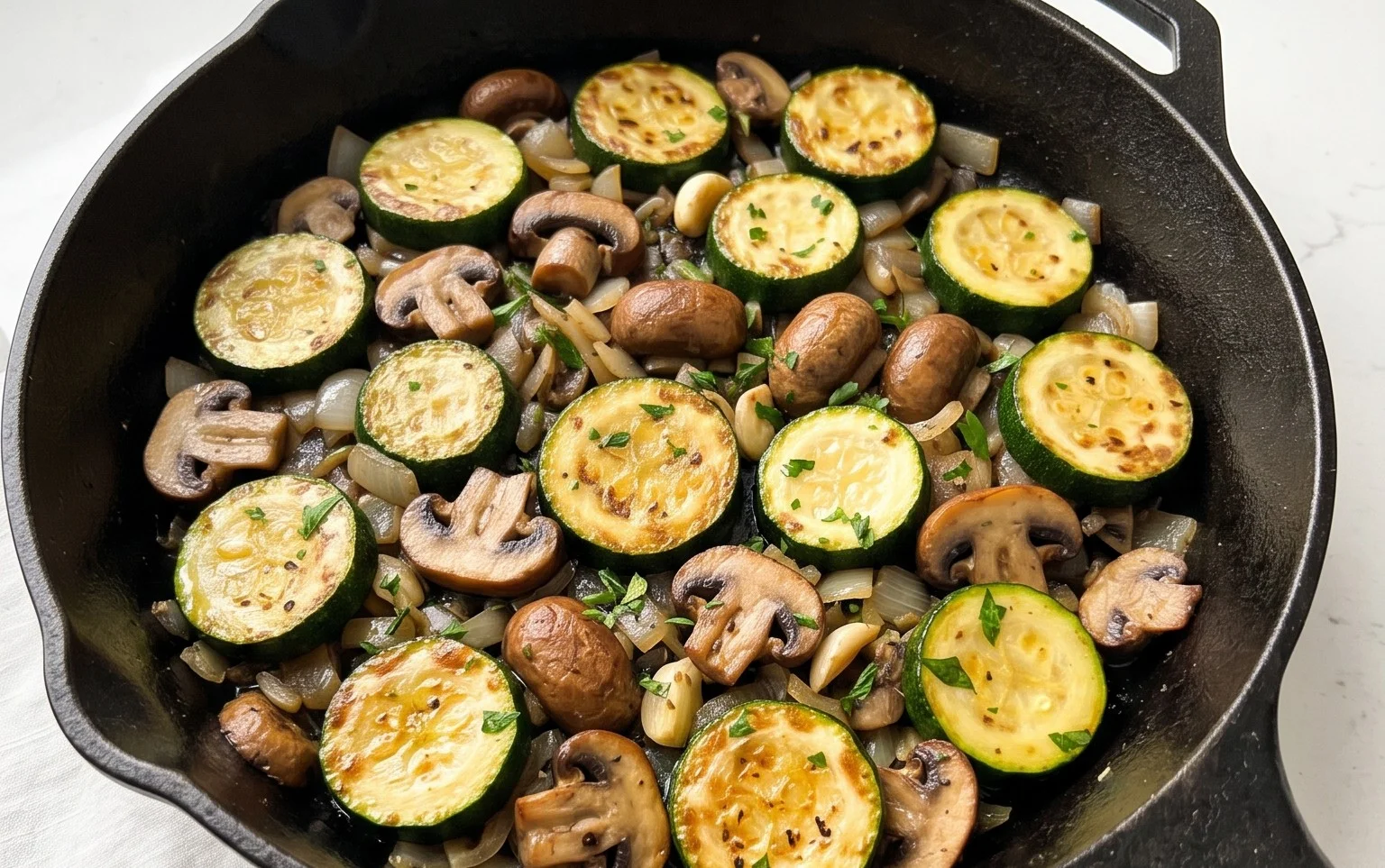 Skillet Zucchini and Mushrooms