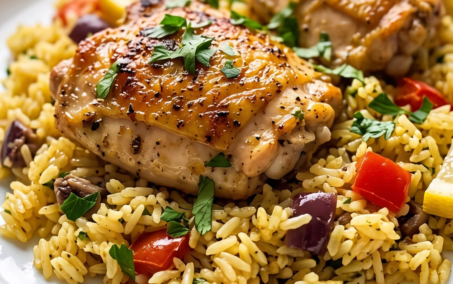 Greek Chicken and Lemon Rice (30 Minutes, One-Pot)