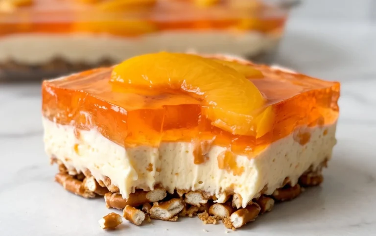Peach Pretzel Salad Dessert
