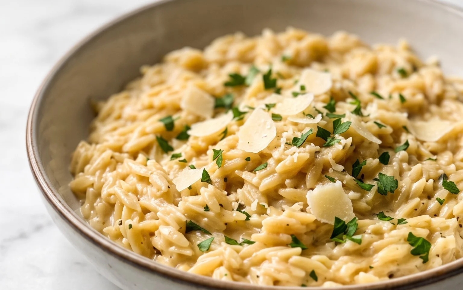 Creamy Garlic Parmesan Orzo