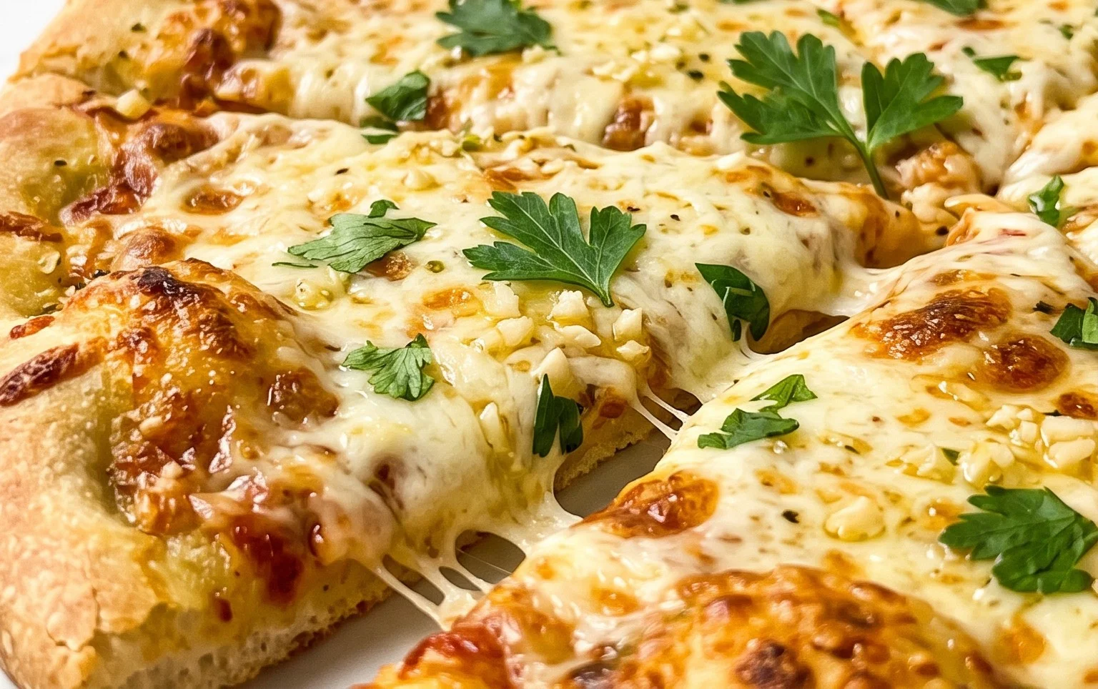 buttery garlic pizza