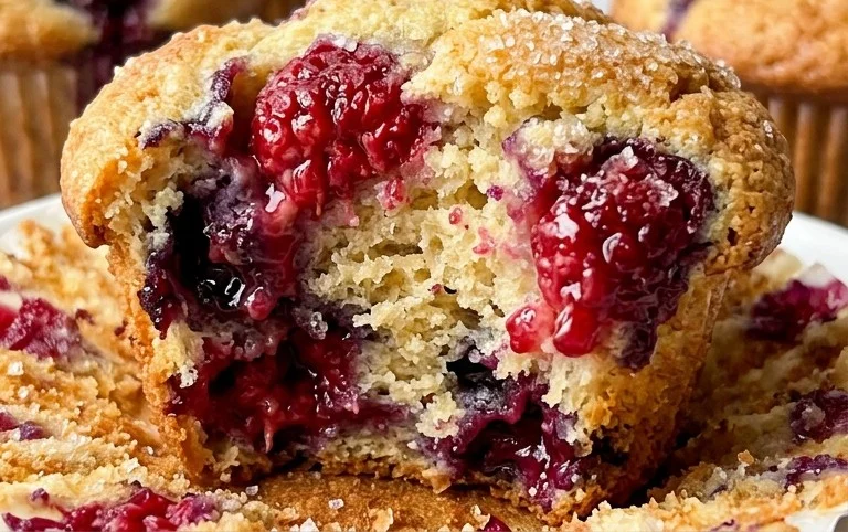 Bakery Style Mixed Berry Muffins | with Frozen Berries