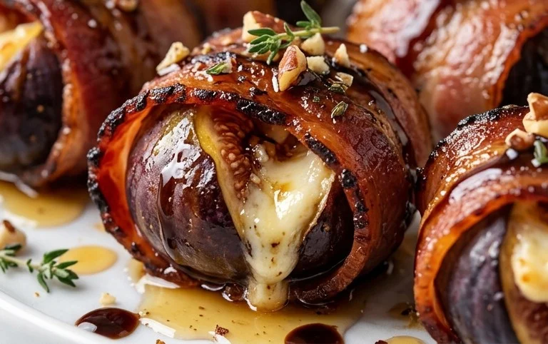 Beef Bacon Wrapped Stuffed Figs