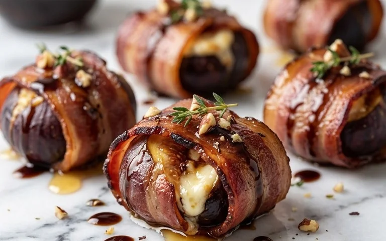 Beef Bacon Wrapped Stuffed Figs