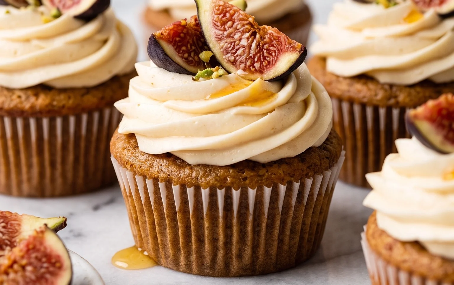 Fig Cupcakes with Honey Cream Cheese Frosting