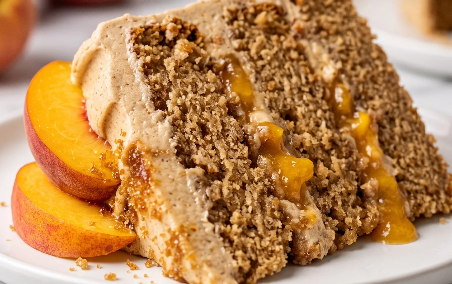 Brown Sugar Layer Cake with Peach Filling