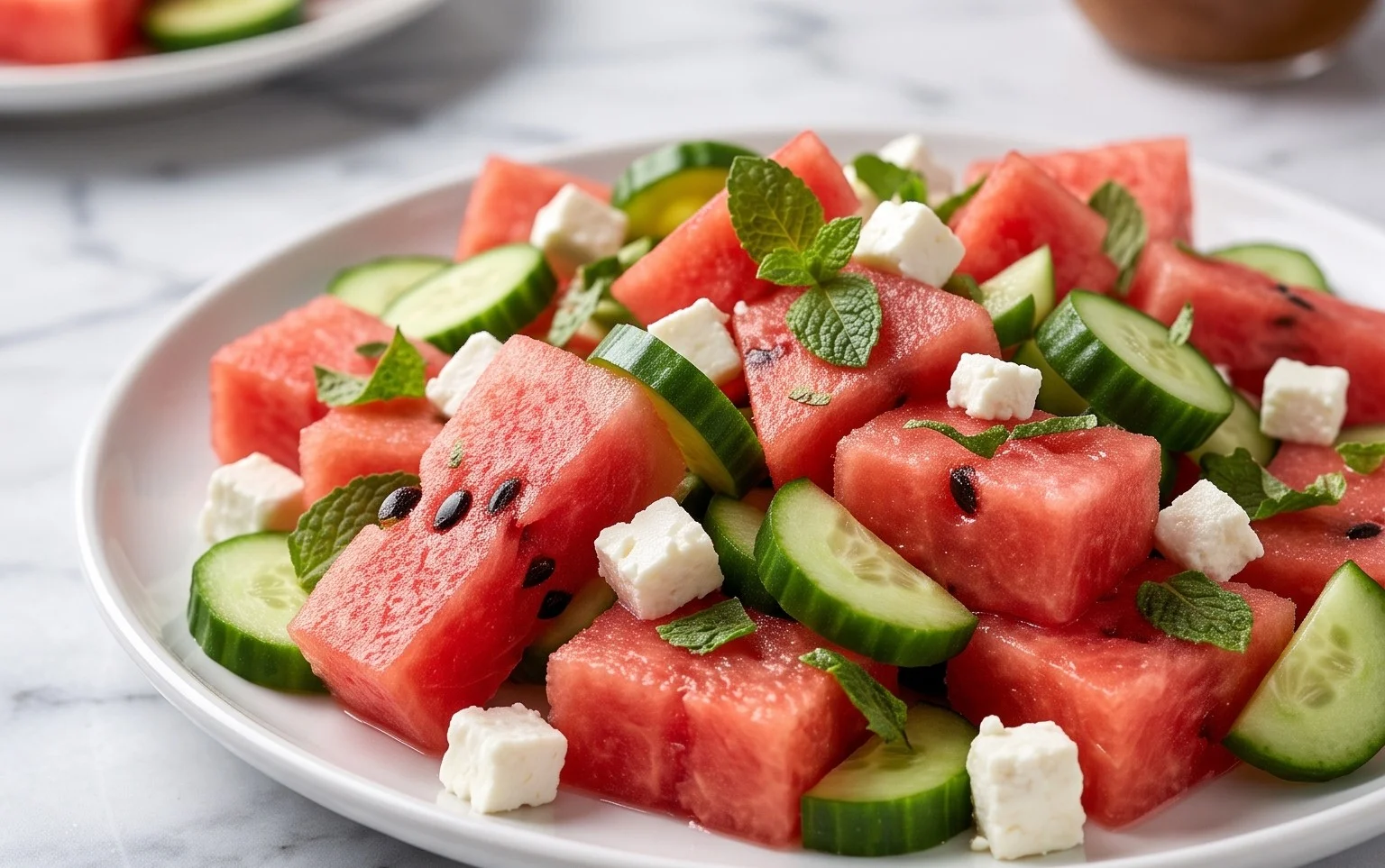 Watermelon Salad with Cucumber and Feta