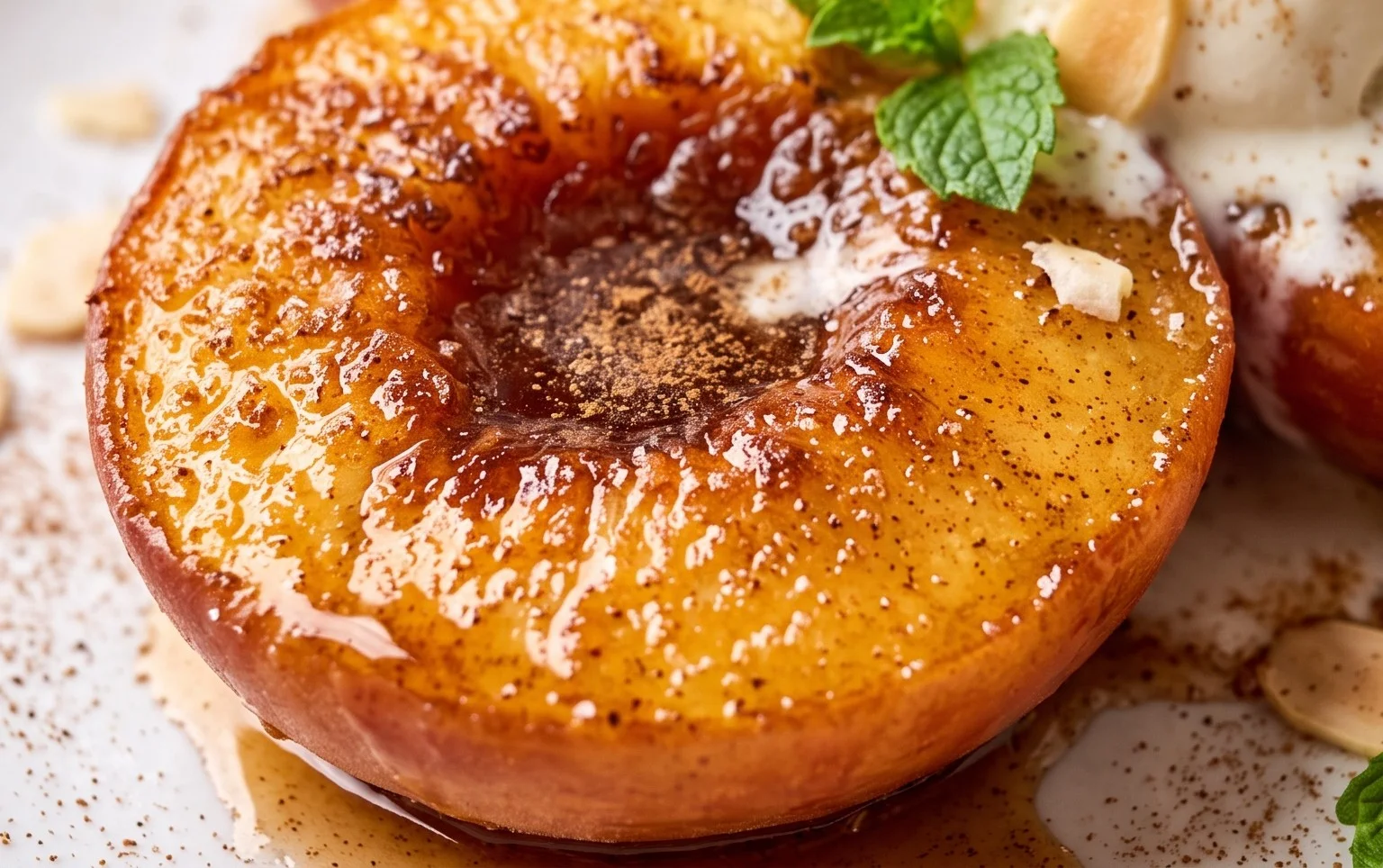Cinnamon Sugar Baked Peaches