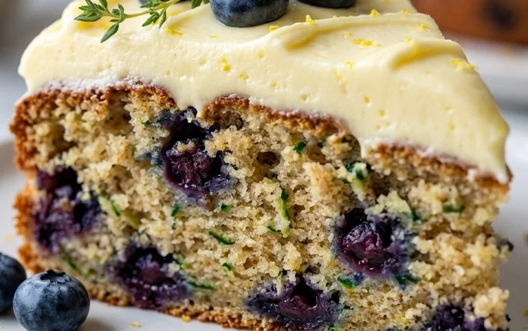 Blueberry Zucchini Cake with Lemon Buttercream