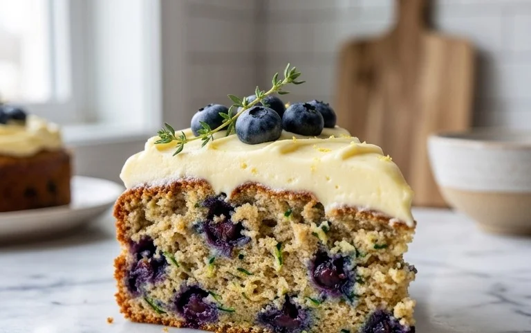 Blueberry Zucchini Cake with Lemon Buttercream