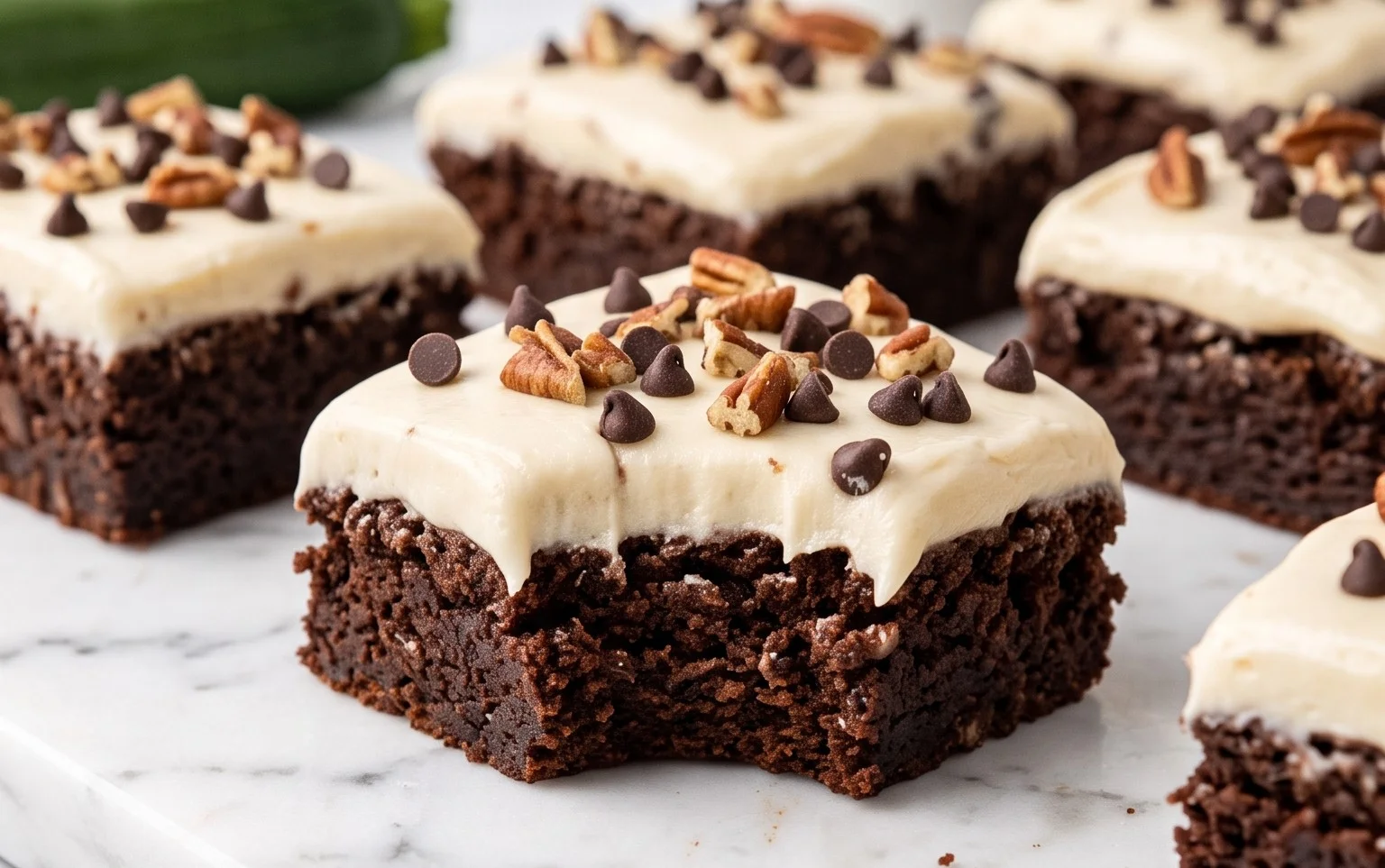 Zucchini Brownies with 1 minute Frosting!