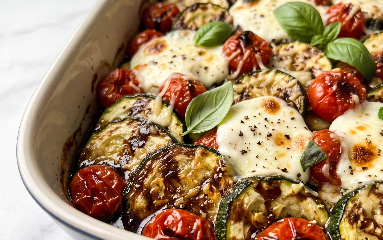 Balsamic Zucchini Tomato Bake