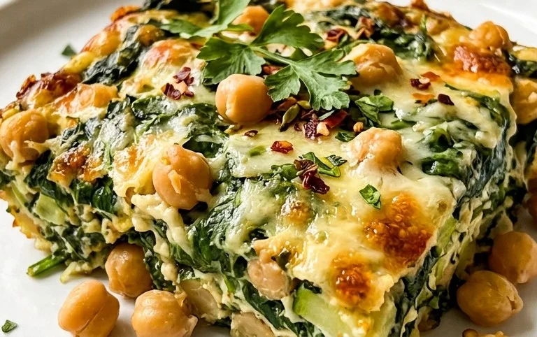 Spinach Zucchini Chickpea Bake
