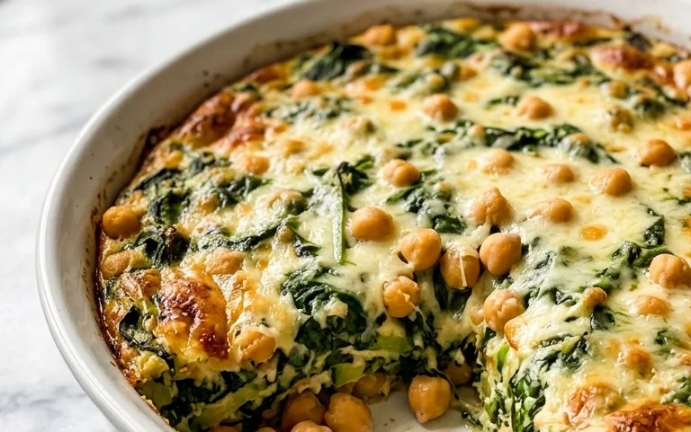 Spinach Zucchini Chickpea Bake
